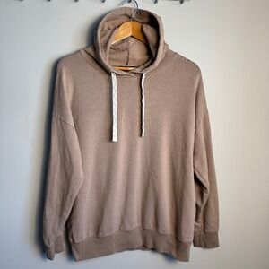 Buffalo David Bitton Men's‎ Pullover Hoodie Taupe Medium Cowl Neck Drawstring